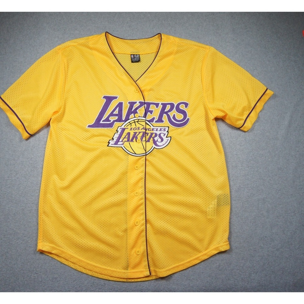 Los Angeles Lakers Jersey Adult Medium Yellow NBA Basketball Ultra Game LA
